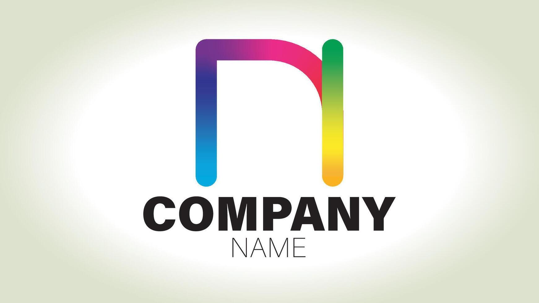 The letter n logo with rainbow colors vector