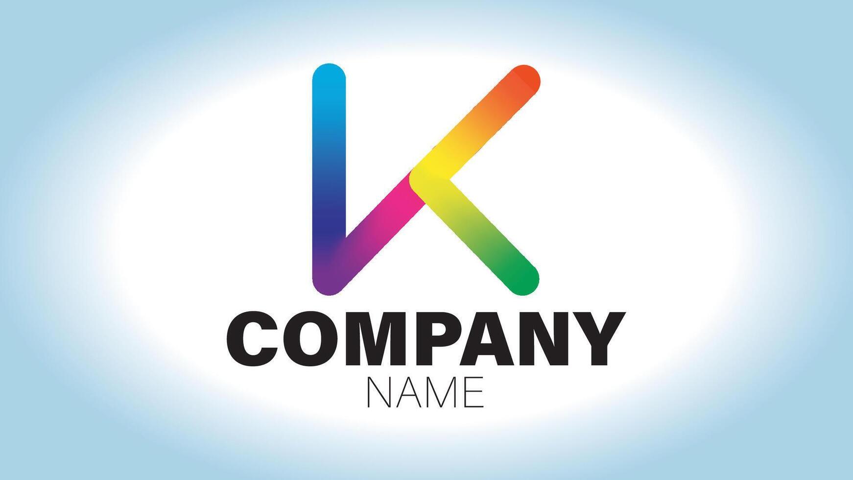 The letter k logo with rainbow colors vector
