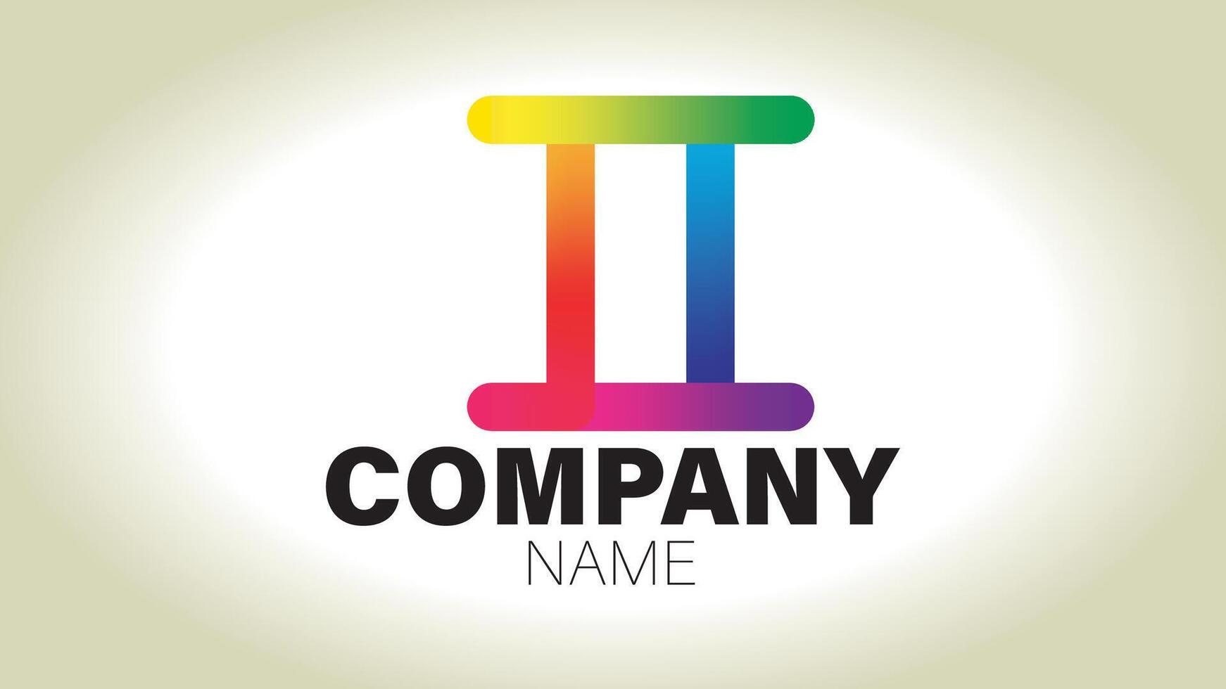 The letter i logo with rainbow colors vector