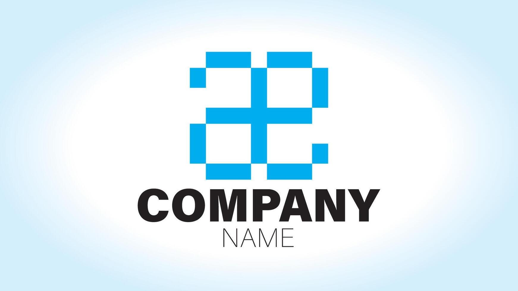 A blue and white logo with the number two vector