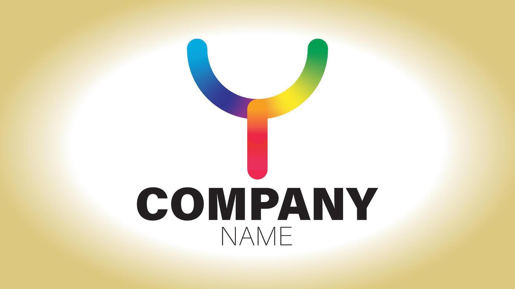 A rainbow colored letter y logo vector
