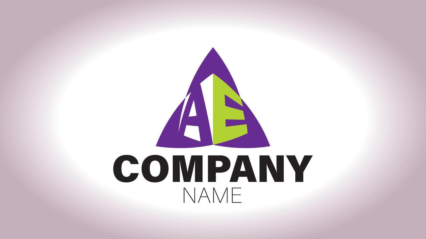 A triangle logo with a purple and green color scheme vector