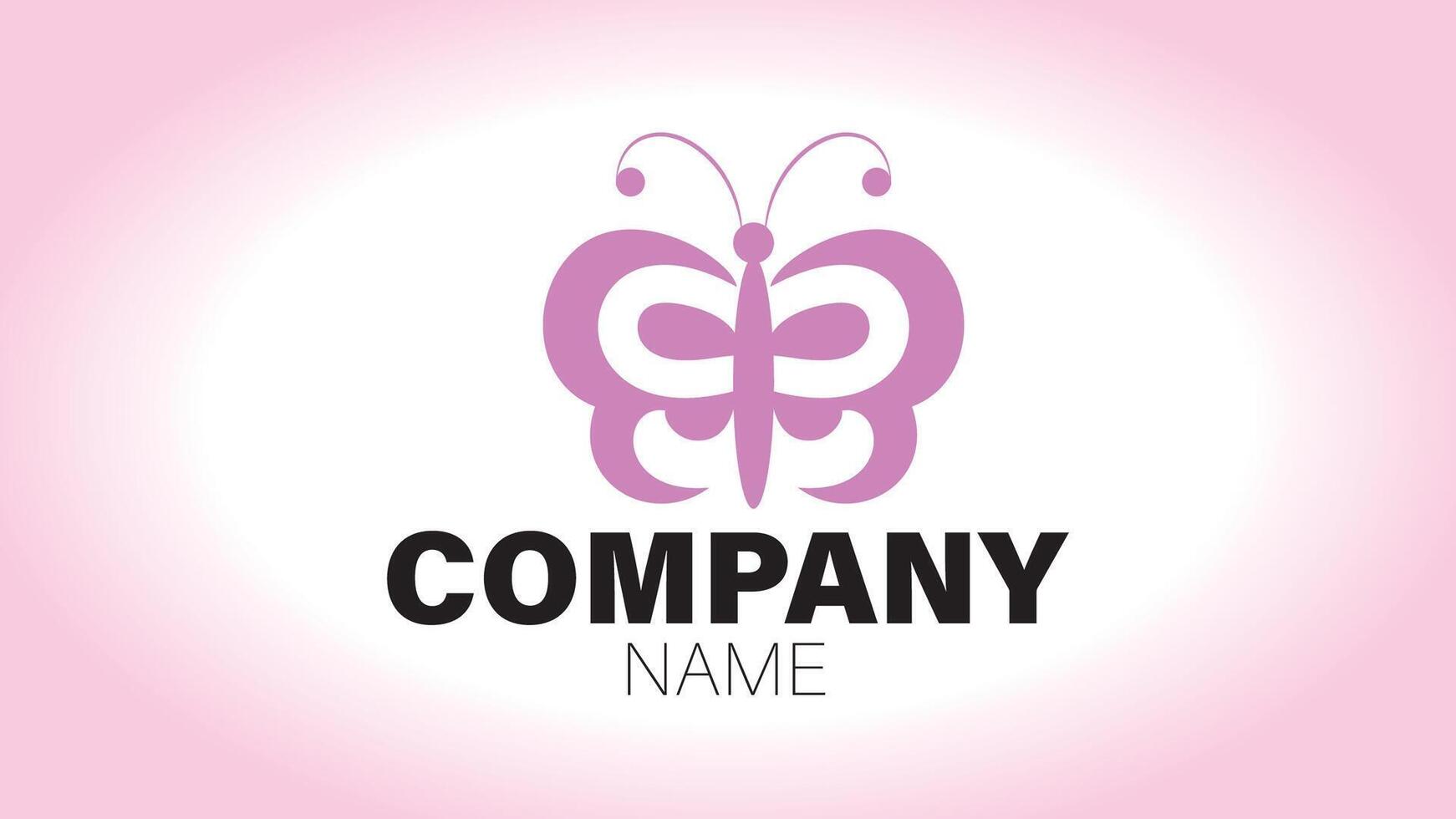 A butterfly logo with the word company name vector