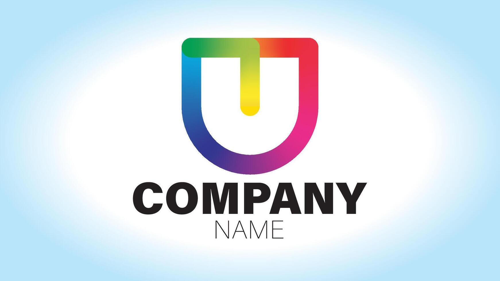 A rainbow colored logo for a company vector