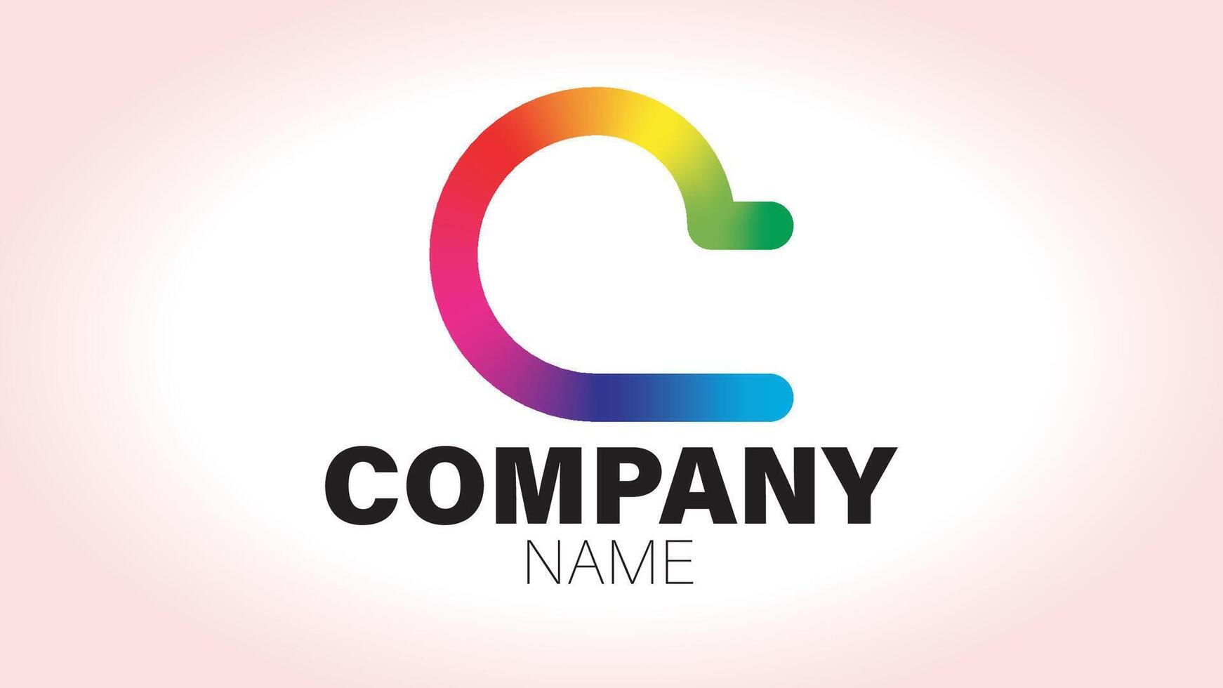 A rainbow colored letter c logo design vector