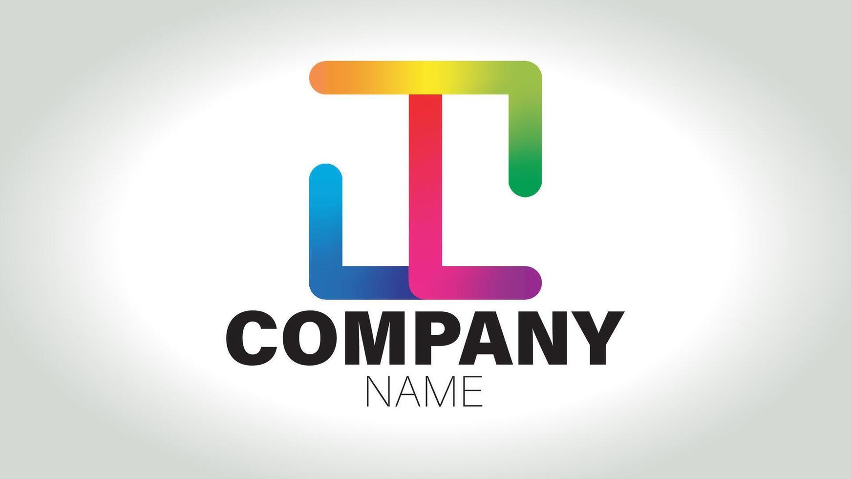 The letter t logo with a rainbow color vector