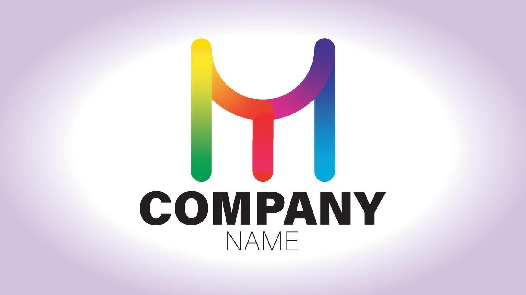 The letter m logo with rainbow colors vector