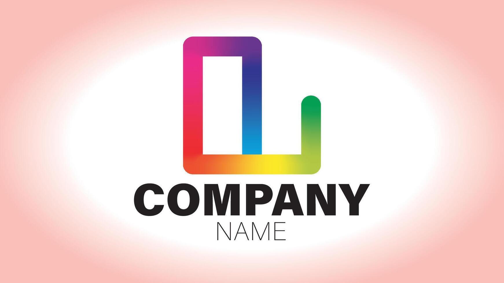 A rainbow colored letter l logo design vector