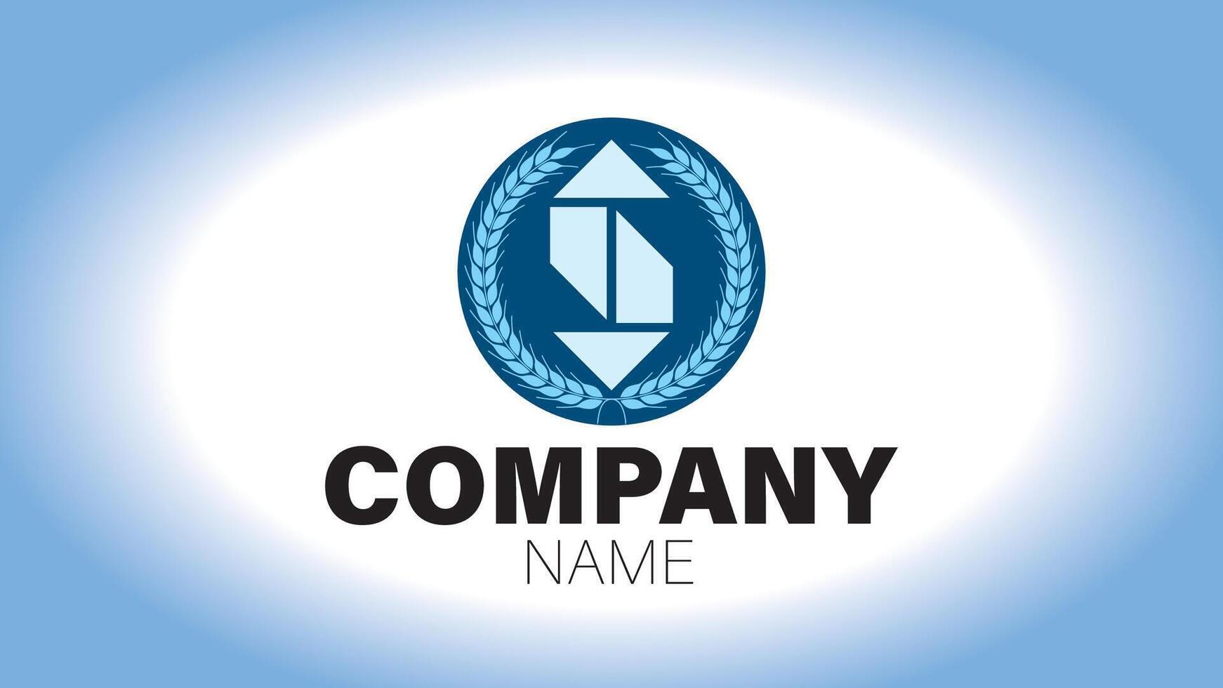 The logo for a company with a blue oval vector