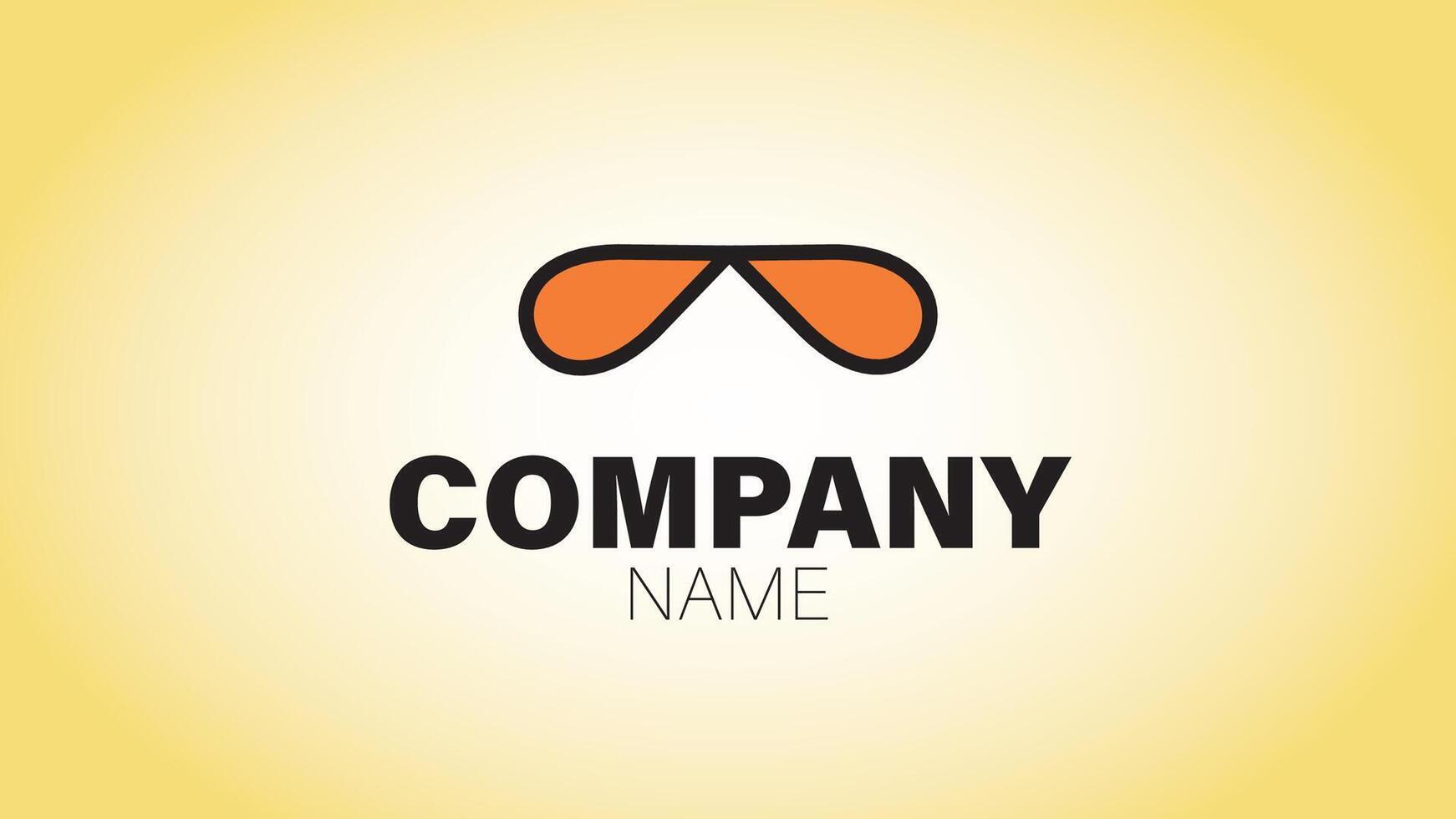 A sunglasses logo with the word company name vector