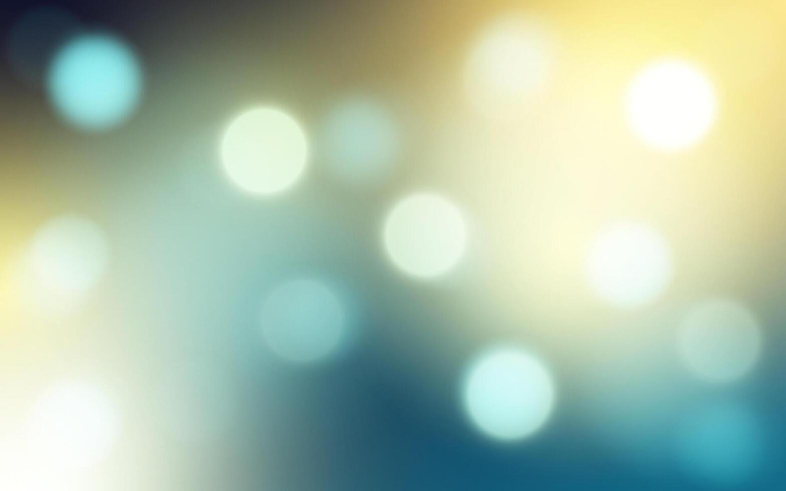 Cool Toned Bokeh Light Background. Soft Glow Circles in Blue and Yellow Gradient, Background decoration vector