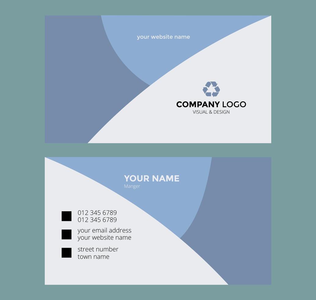 Modern business card design, Creative modern clean corporate double-side business card template, personal visiting card, minima flat illustration, professional simple identity card vector
