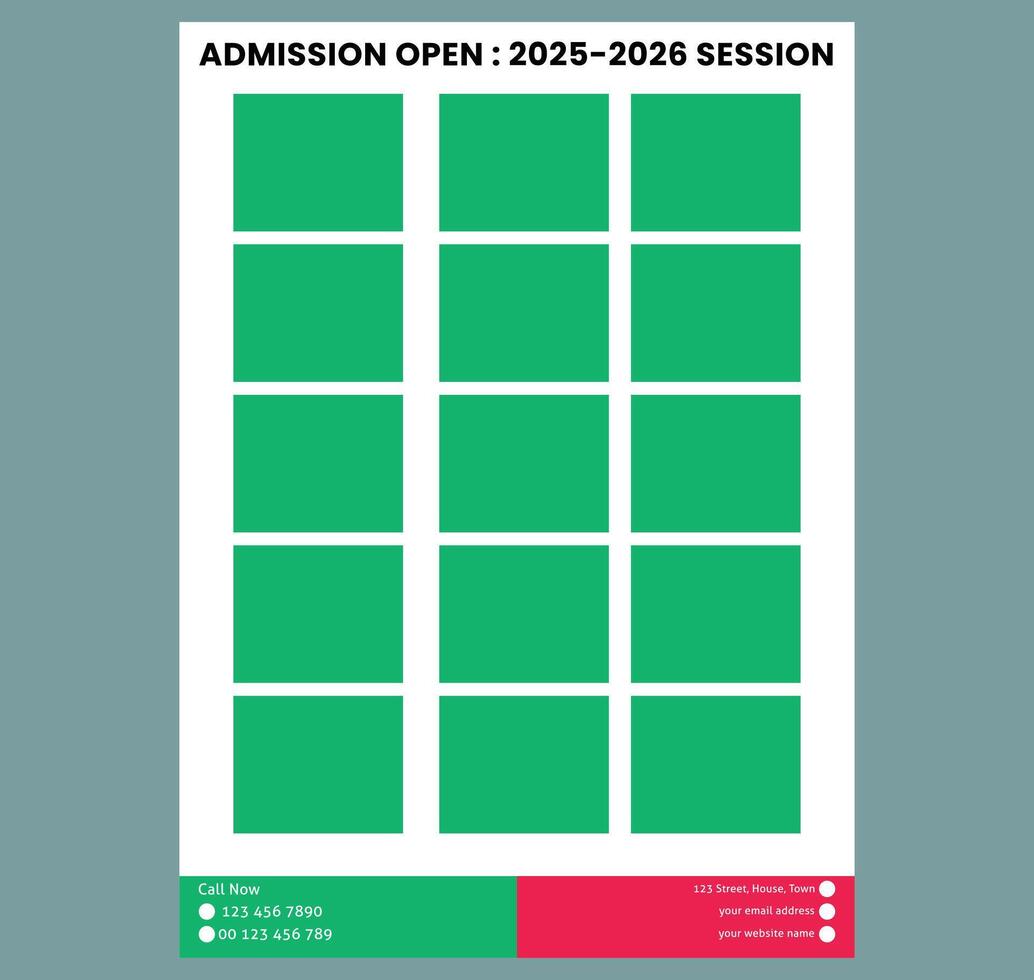 School admission flyer design backside, kids education leaflet brochure, cover layout School Admission Open Flyer Design Template minimal flat Education Center poster, Kids Education Flyer vector