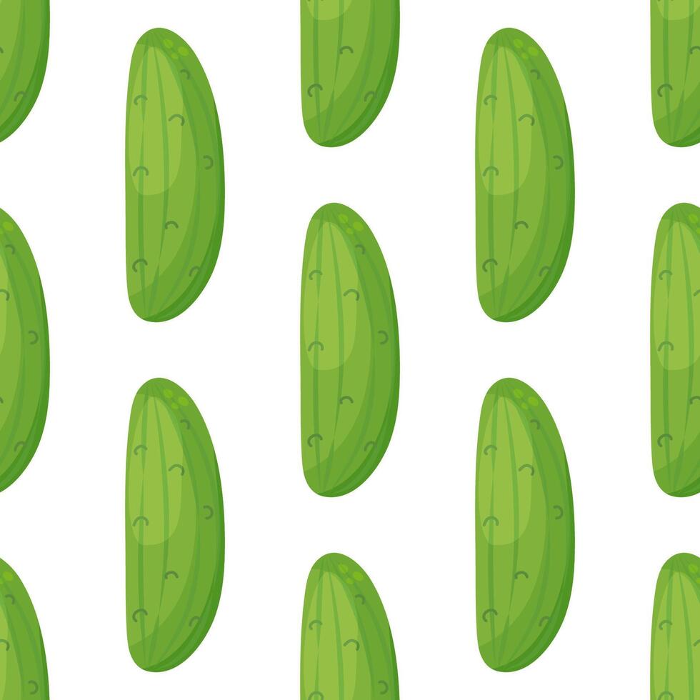 Cucumber seamless pattern. endless background, texture. Vegetable backdrop. vector