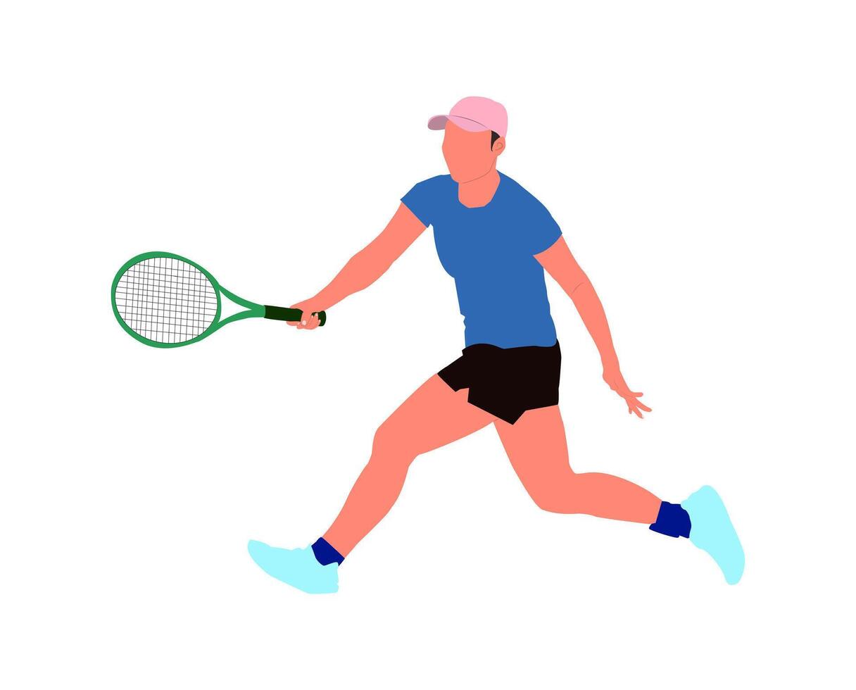 Illustration element of people playing tennis. trying to hold the tennis ball. for design enhancement elements vector
