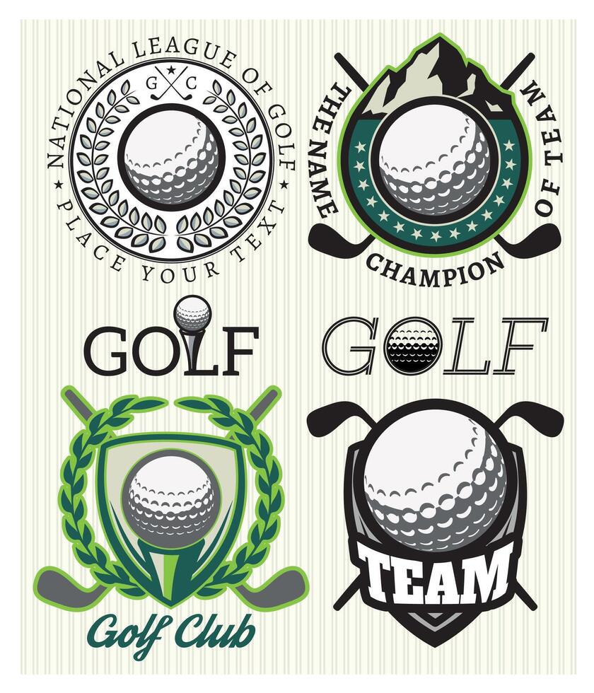 set patterns badges with attributes for golf vector