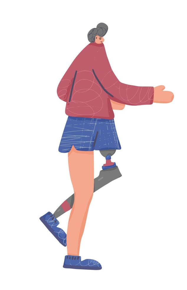 Runner. Person with leg prosthetic. design. vector