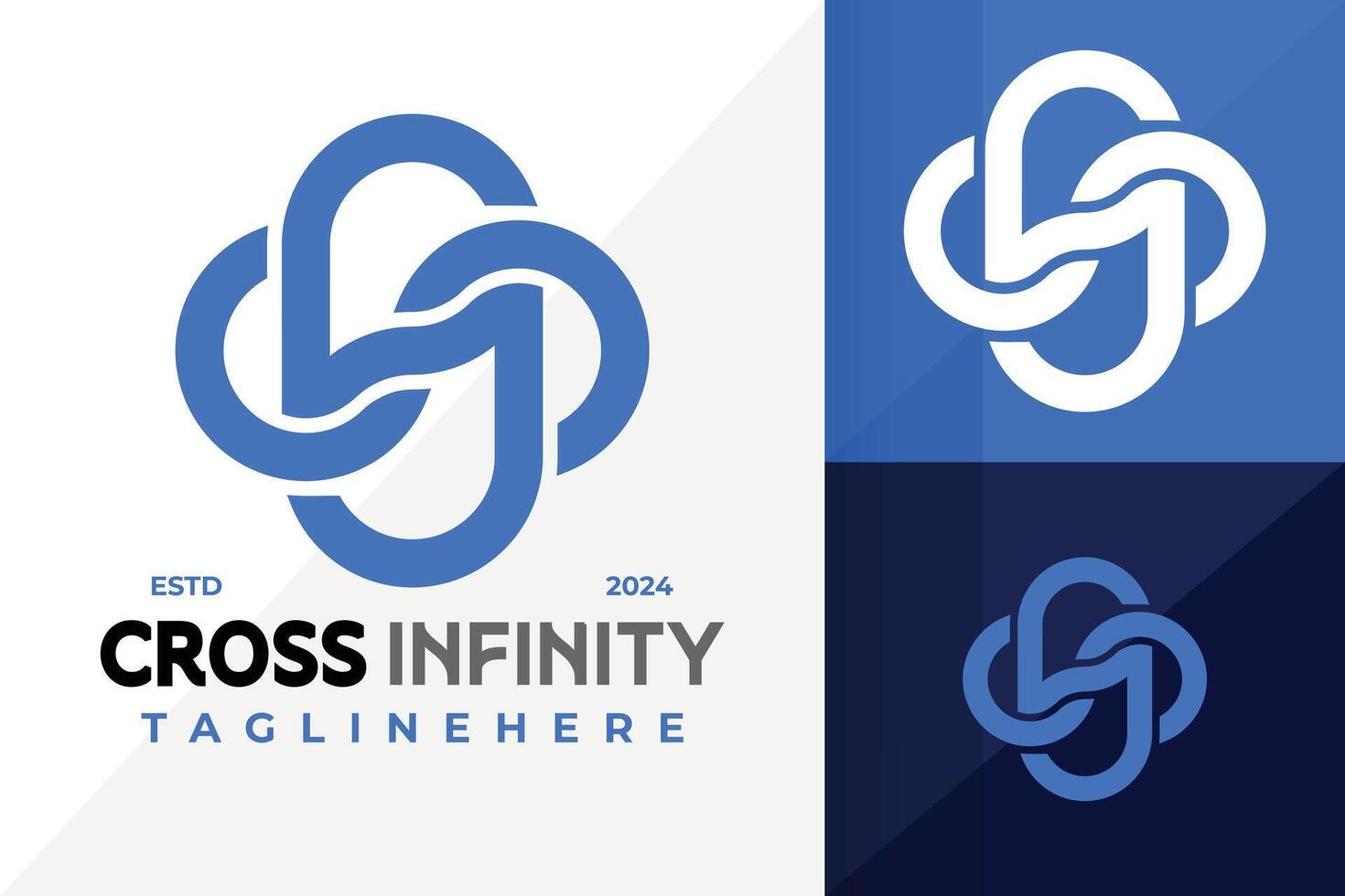 Letter S Cross Infinity Logo Icon Design vector