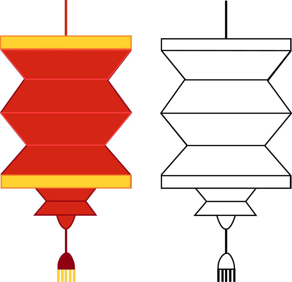 Chinese New Year sale lantern, red and gold banner, greeting card. Isolated cartoon illustration vector