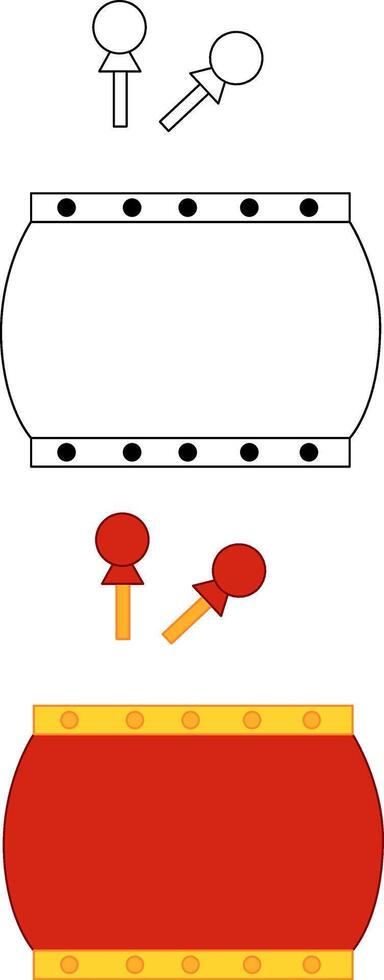 China traditional drums. cartoon isolated illustration. China Asia New year vector