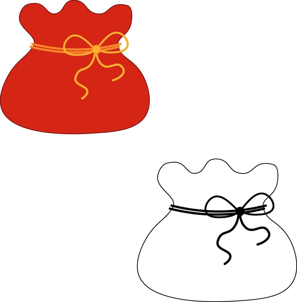 New Year's lucky bag sale banner for the Year of the Snake. Red color cartoon illustration. China asia New year vector