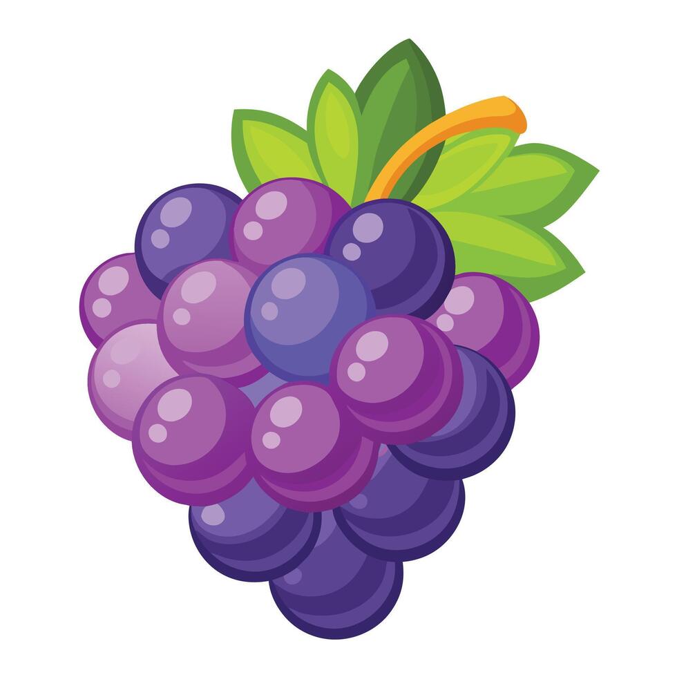 Grape Fruit Cartoon Illustration. Flat Cartoon Style vector