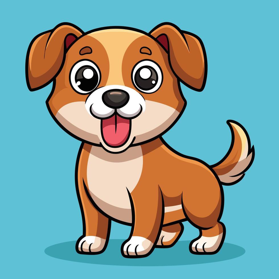 Cute Dog Sticking Her Tongue Out Cartoon Icon Illustration. vector