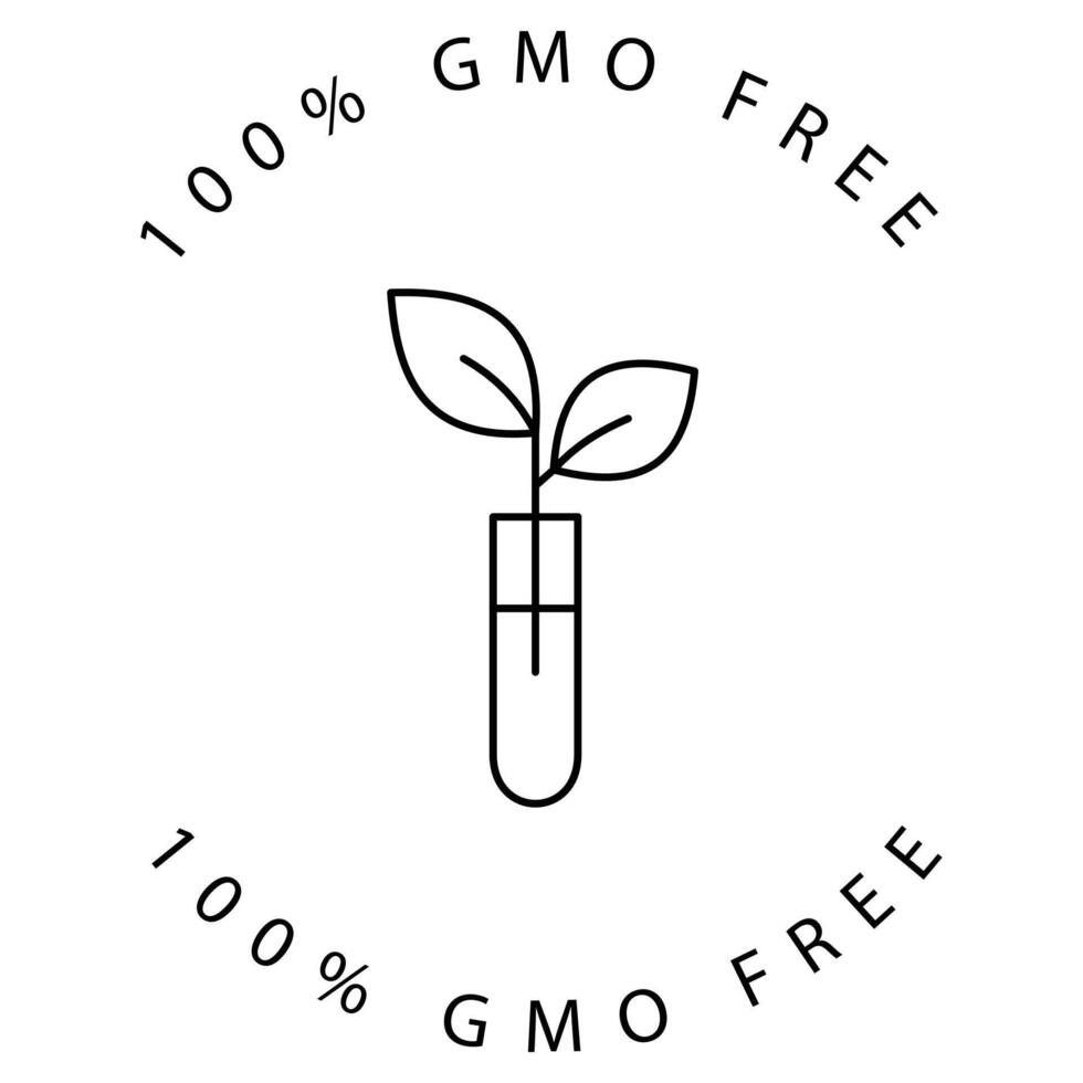 Eco-Friendly Non-GMO Plant Icon Design vector