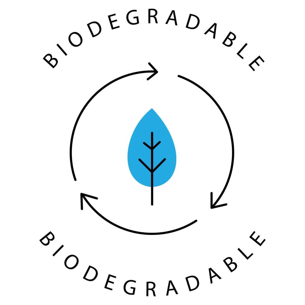 Eco-Friendly Biodegradable Recycling Symbol Icon Design vector