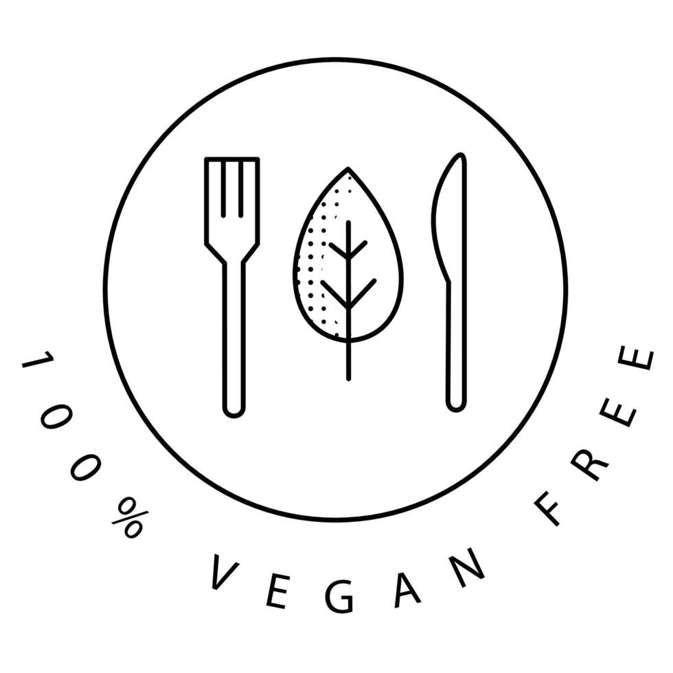 100 vegan free logo vector