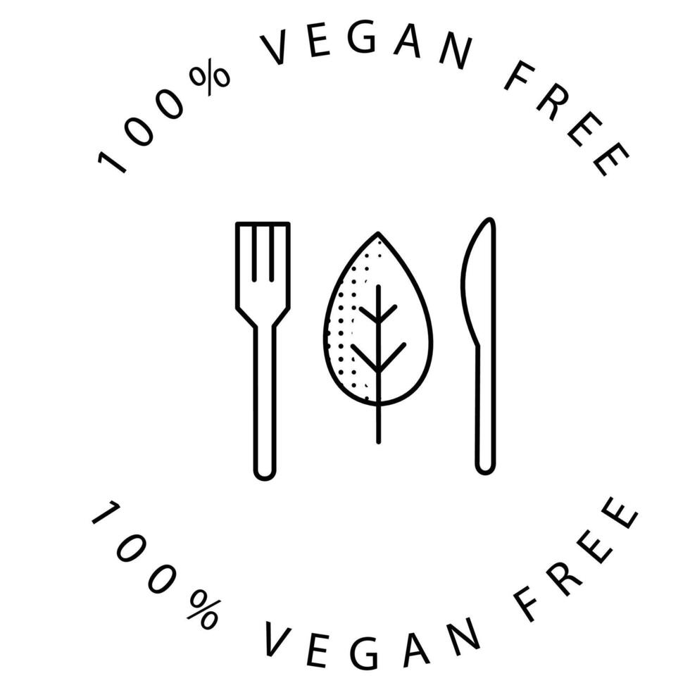 100 vegan free logo vector