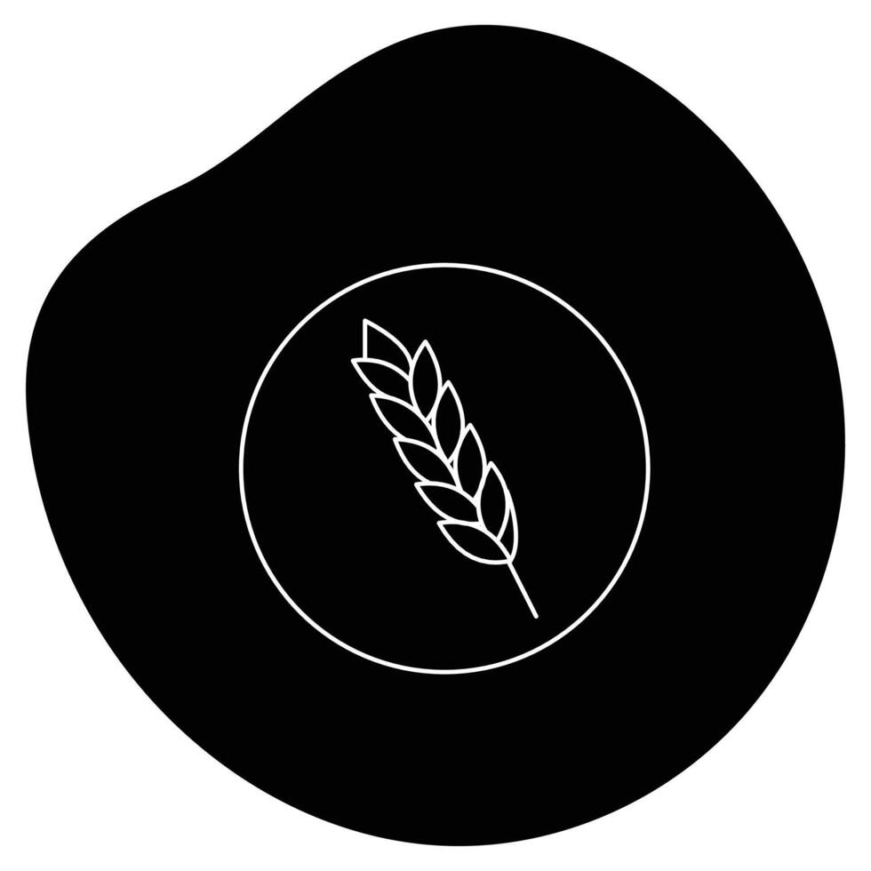 A black and white illustration of a wheat stalk vector