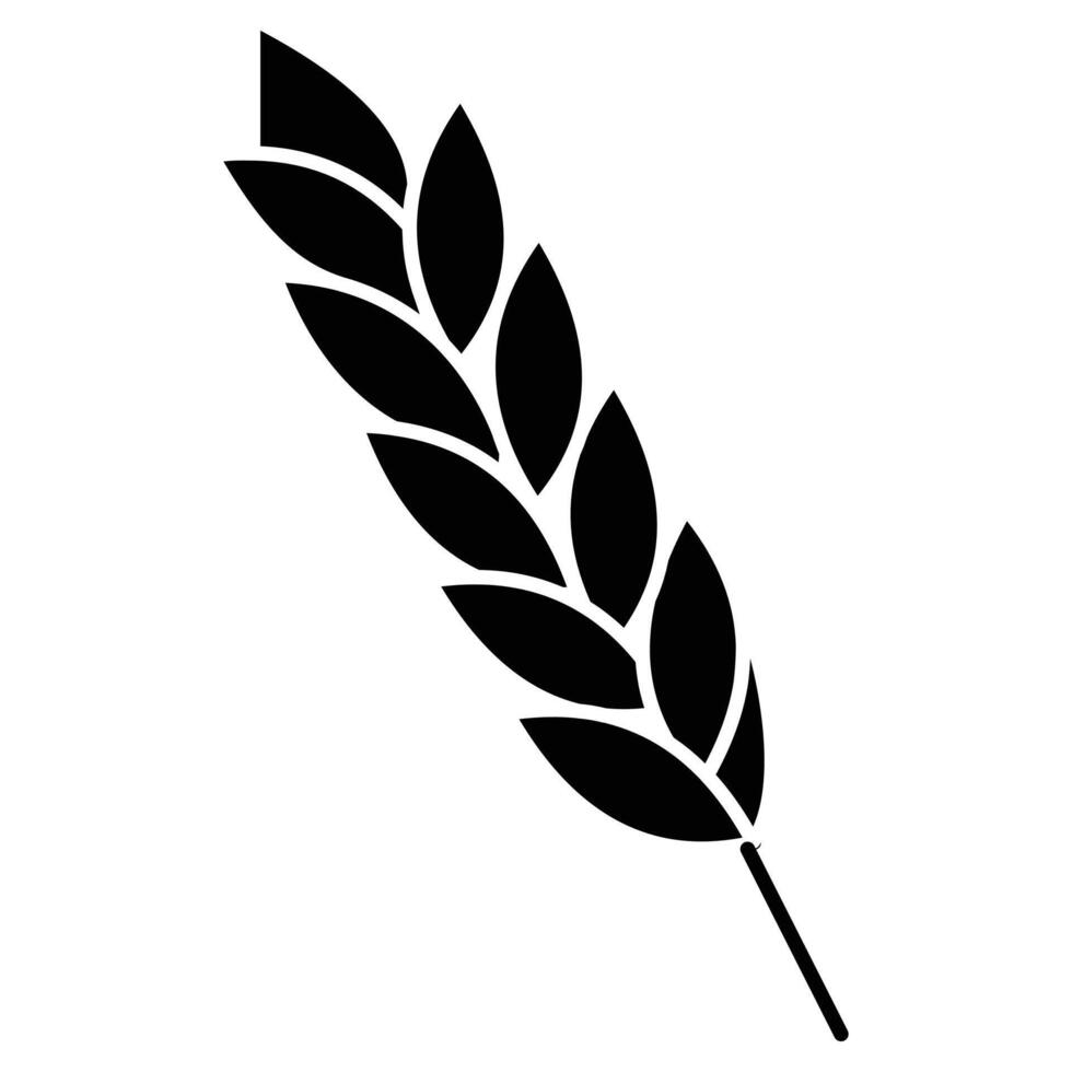 A black wheat stalk on a white background vector
