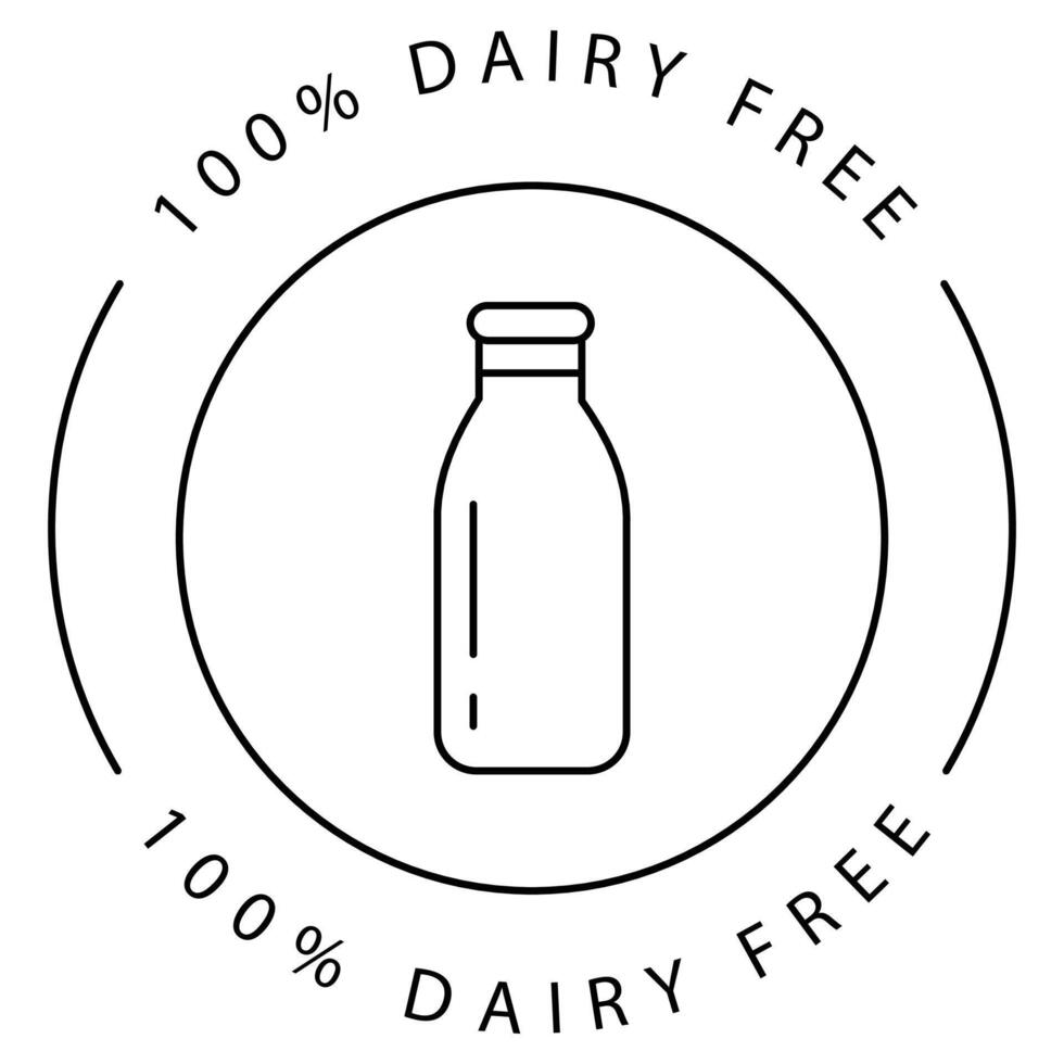 100 dairy free label vector