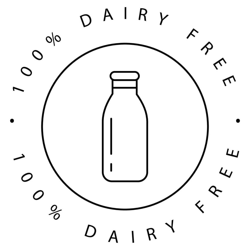 100 dairy free label vector