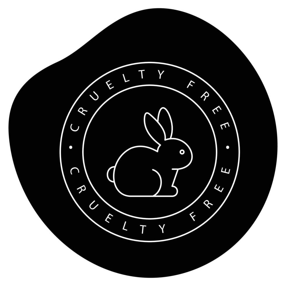 A black and white logo with a rabbit in it vector