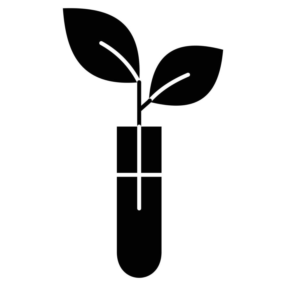 Plant in a test tube icon illustration vector