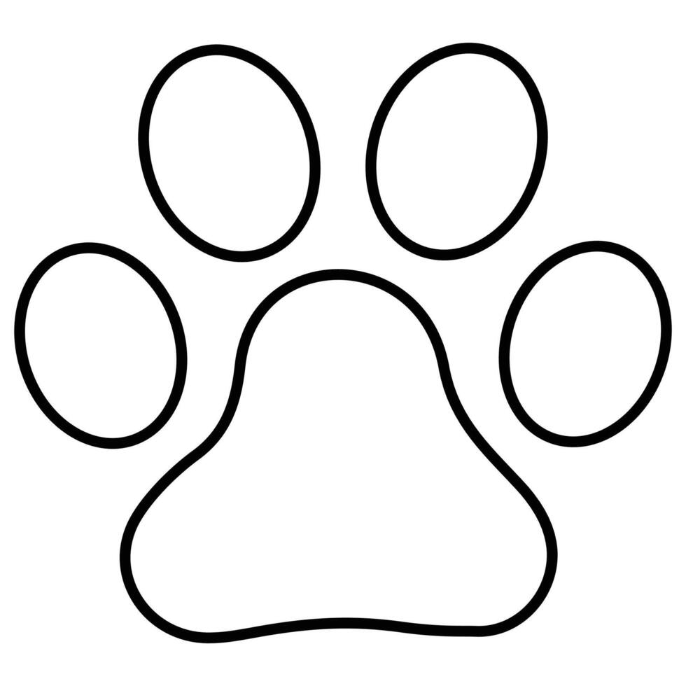 A paw print is shown on a white background vector