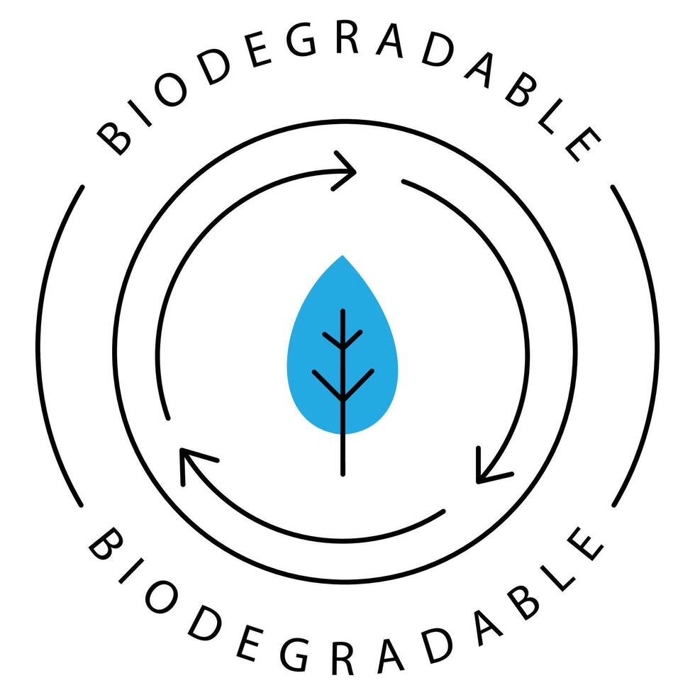 Sustainable Biodegradable Recycling Eco Icon Design vector