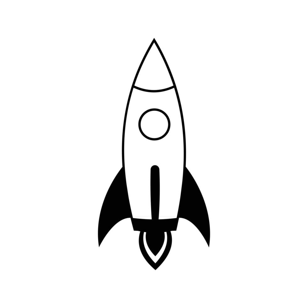 Rocket icon. Space ship icon. Rocket launch illustration symbol. vector