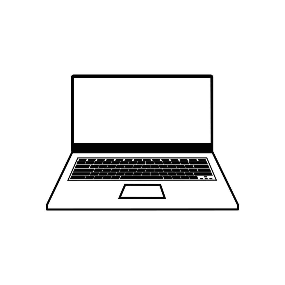 Laptop icon. Laptop in flat style isolated on white background. Website page and mobile app design element. vector