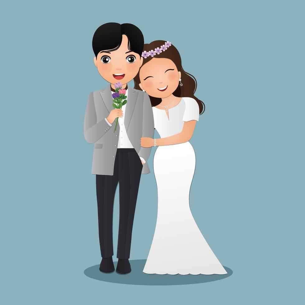 Nice wedding couple in love vector
