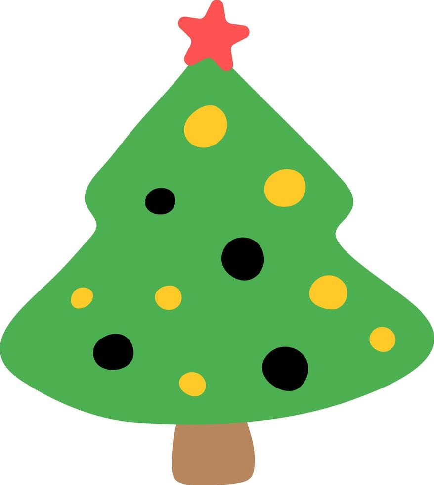 Christmas tree with stars and baubles vector