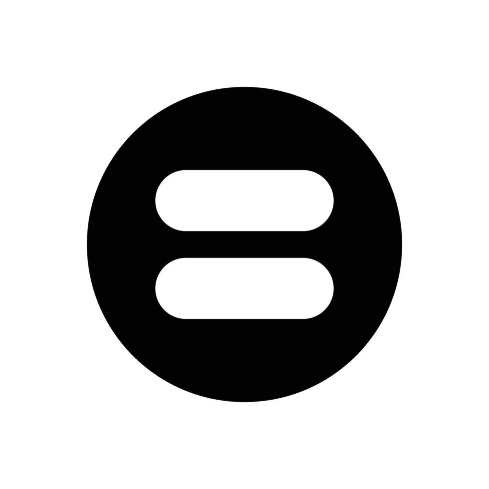 A black and white logo of a single and double equal sign vector