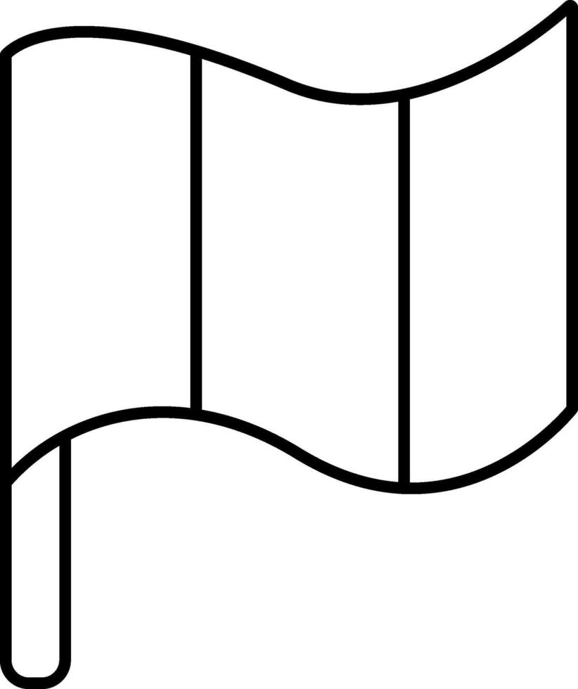 French flag black and white icon. Traditional line France symbol illustration or coloring page vector