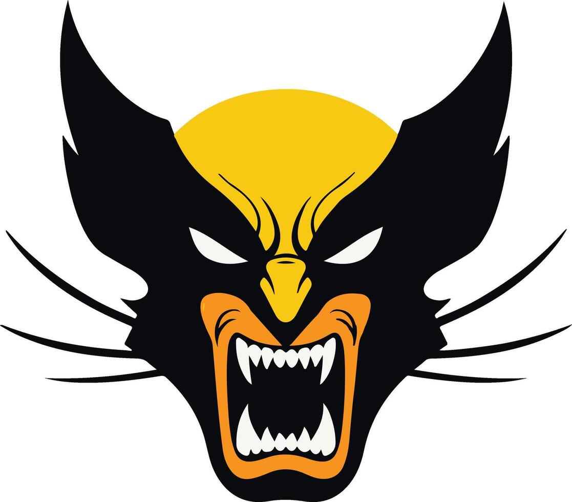 Black and Yellow Predator Mascot Logo vector