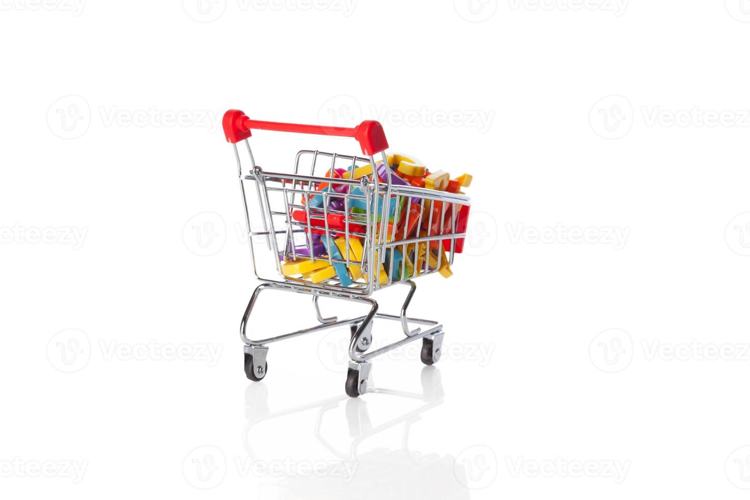 shopping basket on white photo