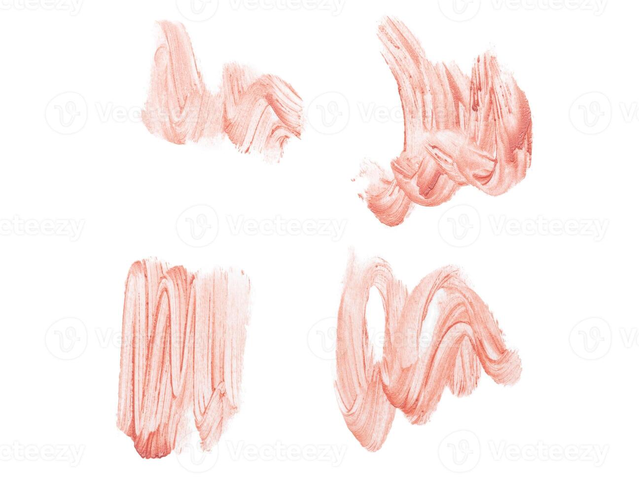 smeared foundation natural make up on white background photo