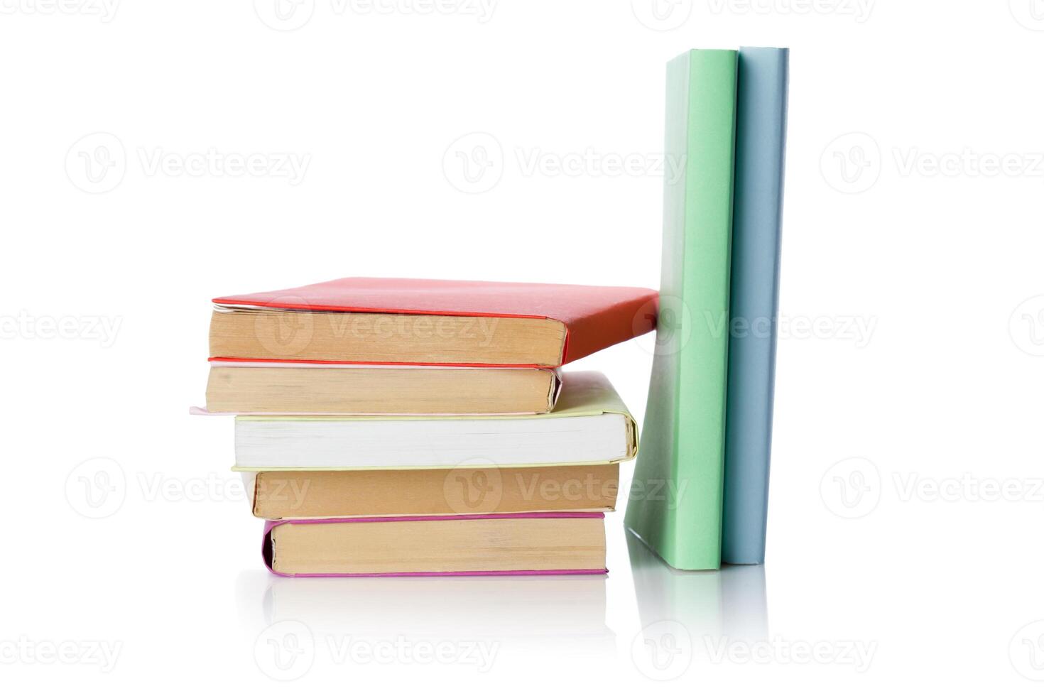 books isolated on white photo