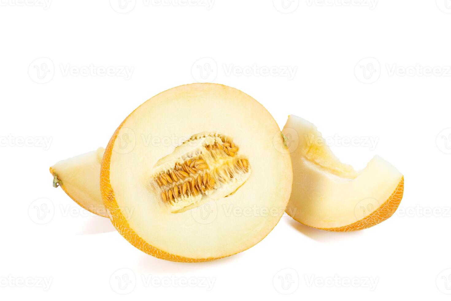 sliced melon isolated on white background photo